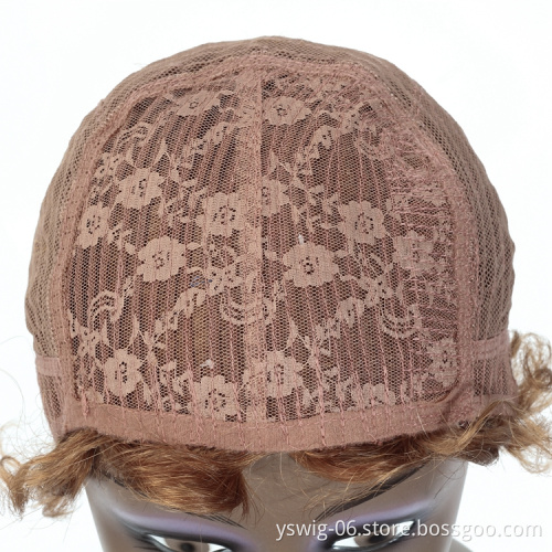 30# Finger Wave None Lace Wigs Short Pixie Cut Water Hair Body Wave Human Hair Machine Made Wigs for Black Women